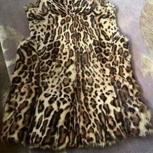 Ralph Lauren Blue Label Ocelot print shearling vest.